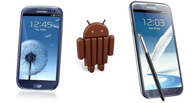 S3 e Note 2 Android 4.4