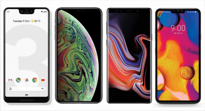 Pixel 3 XL vs iPhone XS vs Note9 vs LG V40